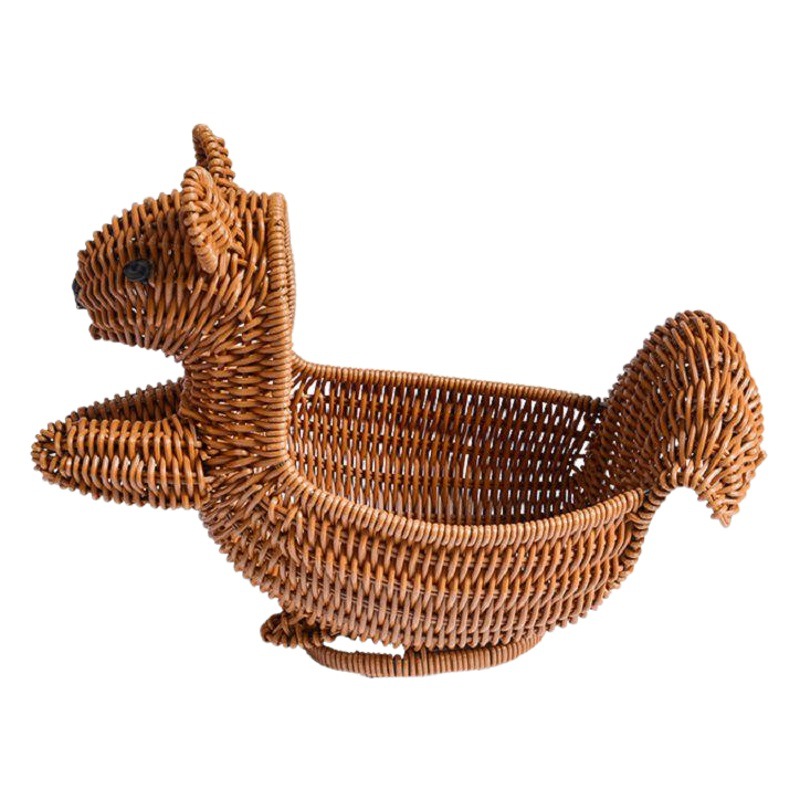Snack creativo cesta de almacenamiento cesta de ratán sala de estar escritorio decoración tejida a mano de dibujos animados cesta de animales cesta de ratán