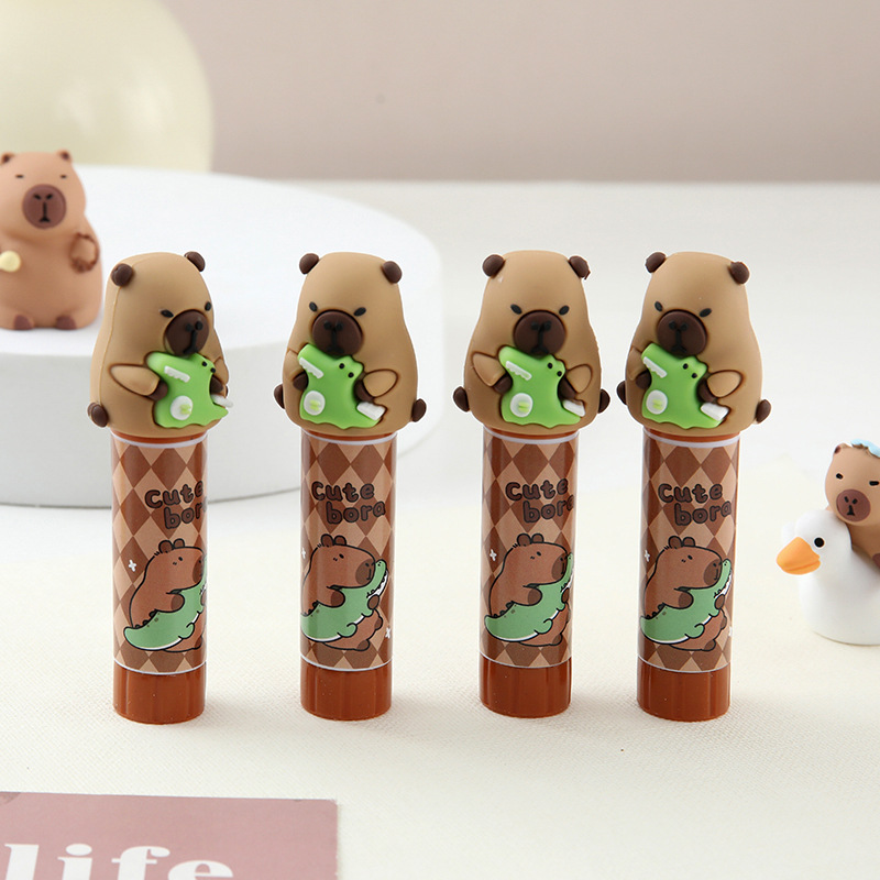 Pegamento sólido Kapibala linda chica barra de pegamento de alta viscosidad estudiante bricolaje pegamento hecho a mano papelería para estudiantes