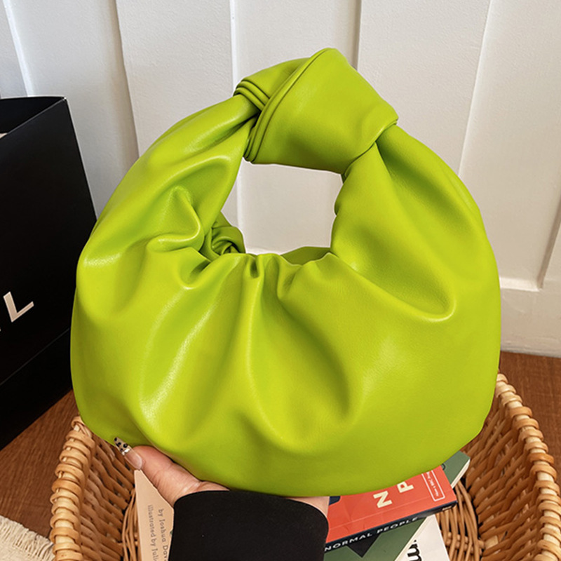 Bolso de Mano con Pliegues de Cuero PU para Uso Diario