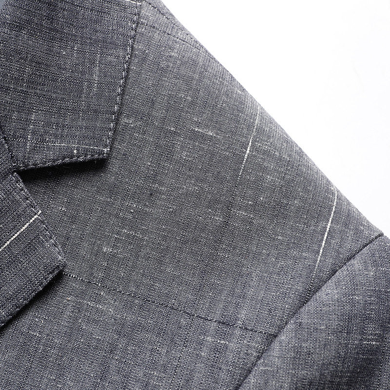 Áo vest nam phong cách Hàn dáng ôm, vải modal cotton mỏng nhẹ, cổ vest một hàng hai nút — Xám trung tính