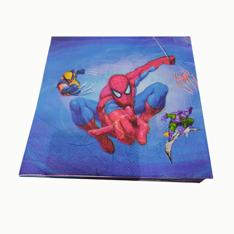 Colección de servilletas para fiestas de cumpleaños, suministros de disfraces para fiestas infantiles, 20 piezas de tela de papel impresa, decoración de fiesta con dibujos animados.