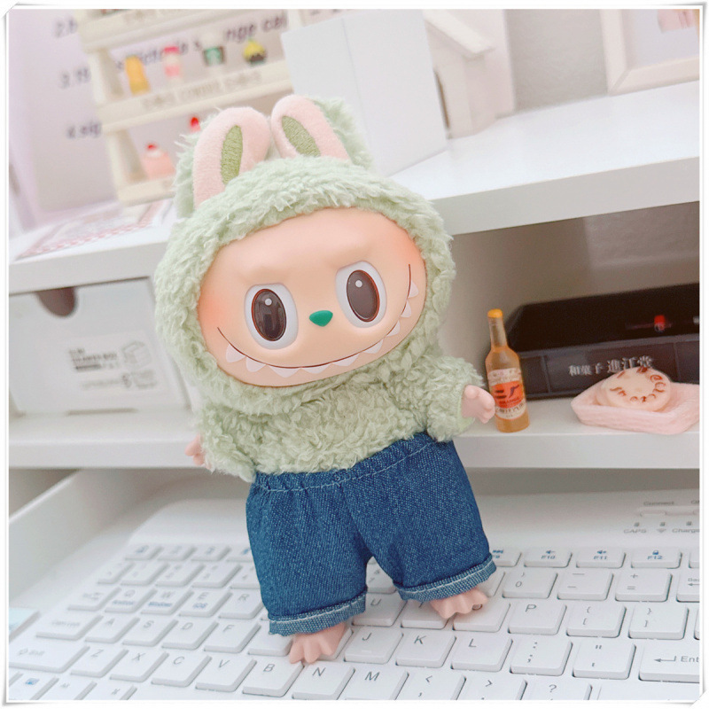 labubu ベビー服 Labubu 第一世代第二世代第三世代 10 センチメートル綿人形黒と白グレートレンディなスウェットシャツパーカーパンツ|undefined