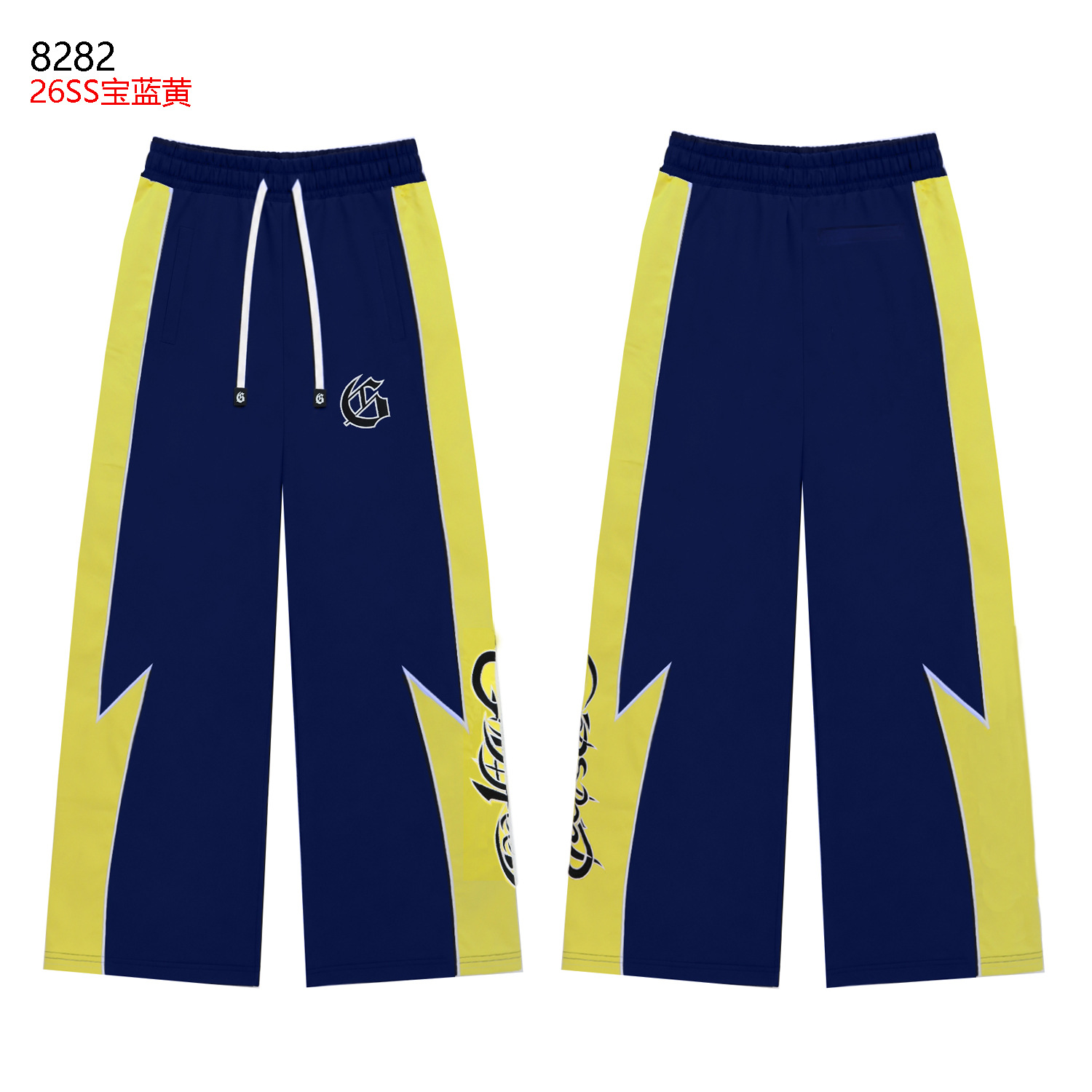 guapi Sweat Shorts Lightning Side Stripe Royal Blue Yellow