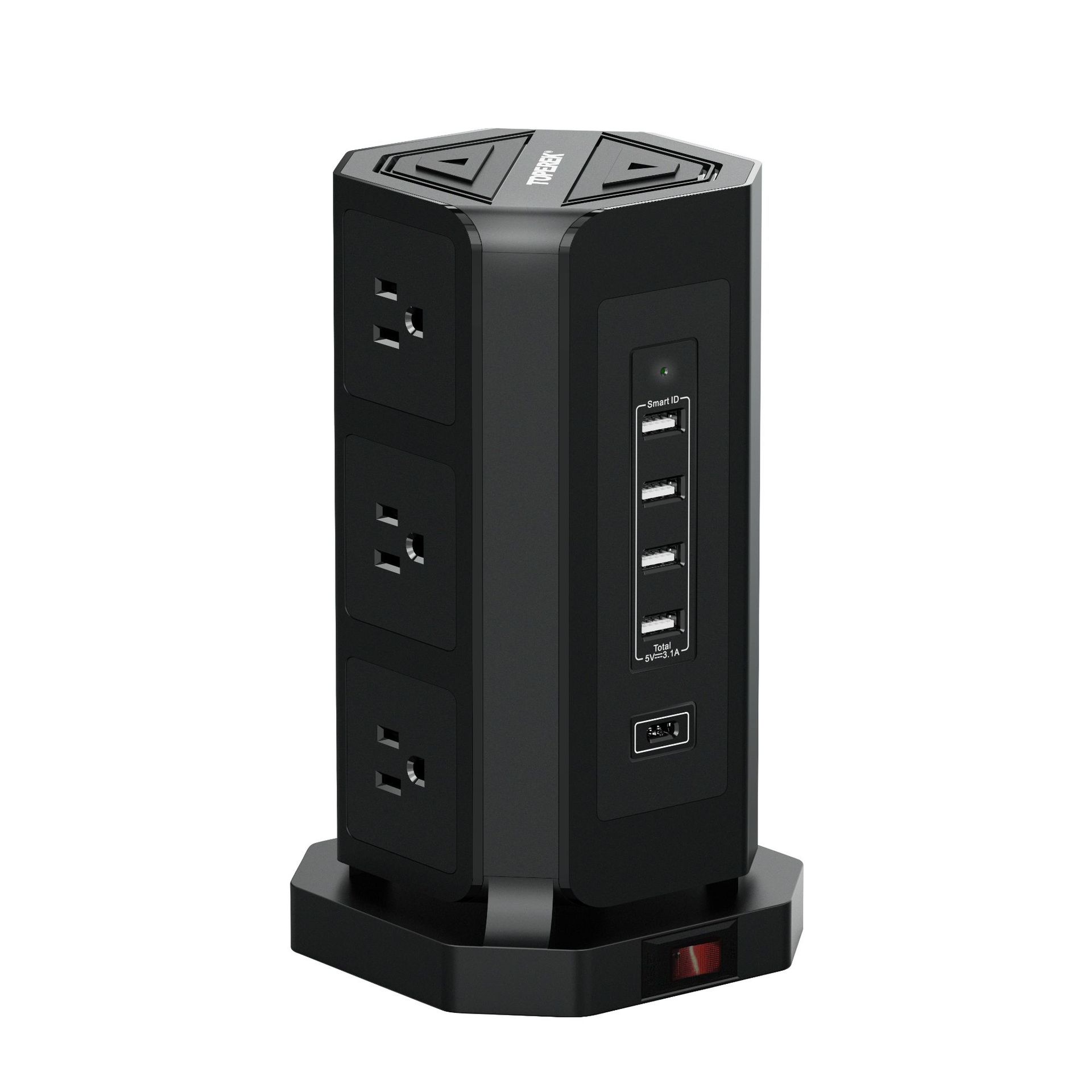 创意日规多孔大功率插座 家用办公通用排插插座立式设计省空间