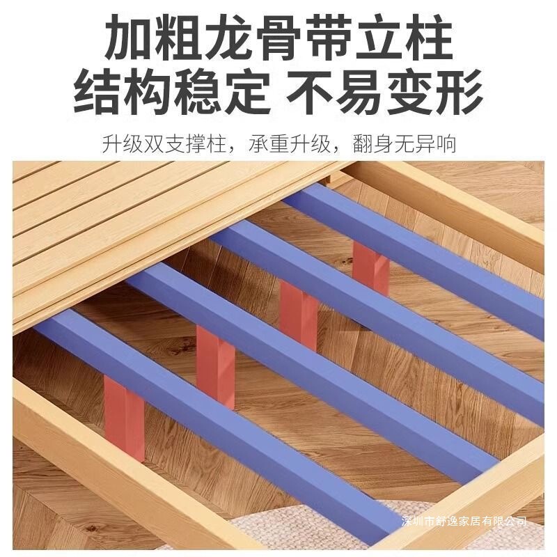 正基松木环保榻榻米床架简约现代E0级储物双人床无床头经济型租房|undefined