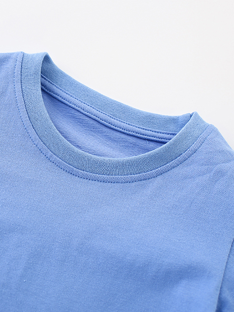 Malwee ropa para niños de verano nuevo estilo europeo y americano para niños de mediana edad casual cuello redondo pantalones de cintura elásticos para niños dos piezas set