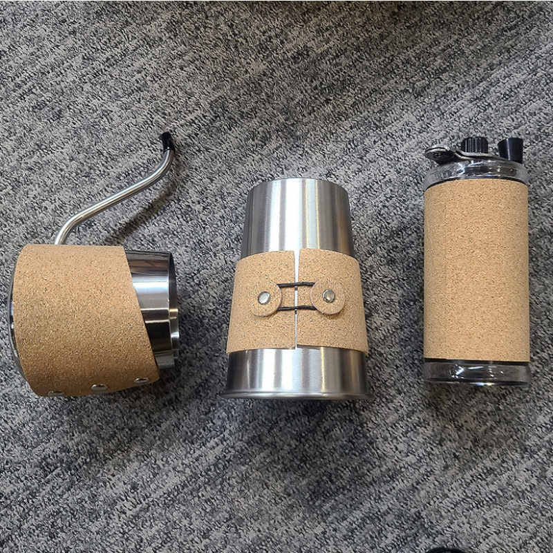 Kit de café de campamento al aire libre taza de agua cubierta de corcho aislante taza de café de acero inoxidable mano moca cafetera regalo
