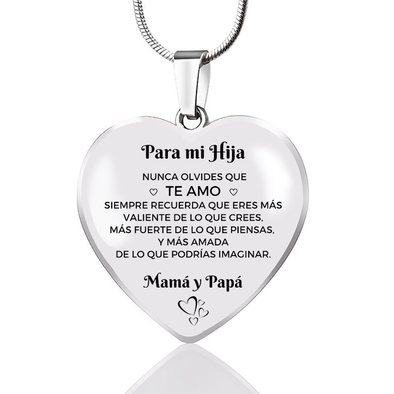 Collar de epoxi de acero inoxidable transfronterizo colgante en forma de corazón de melocotón llavero de amor personalizado español regalo de Navidad