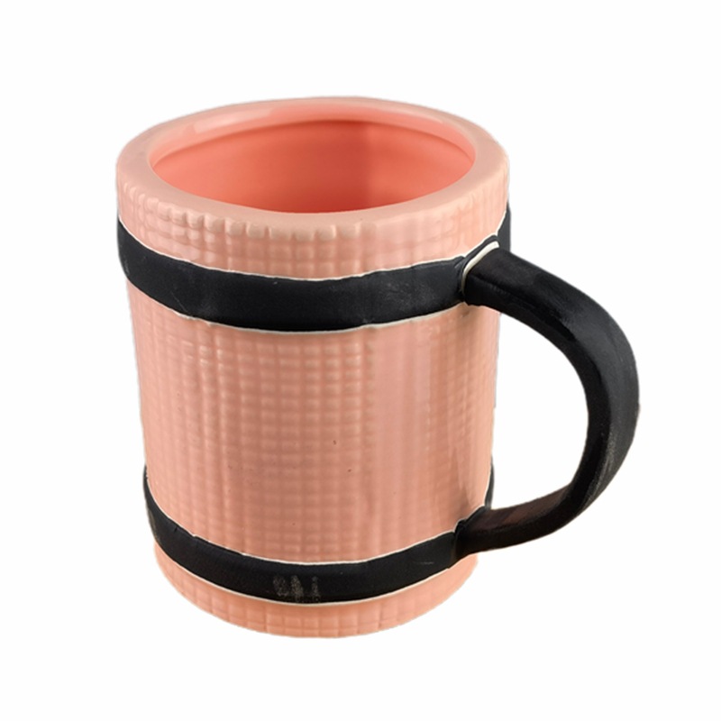 Creativo 3D taza de café cerámica ins chica corazón retro Rosa rayas yoga cerámica agua taza Linda