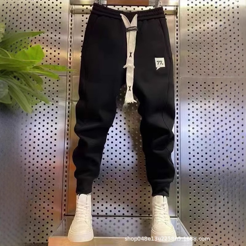 Spring and Autumn Fashion Slim-fit Casual Pants Men's Simple Straight Haren Sports Pants All-match Long Pants