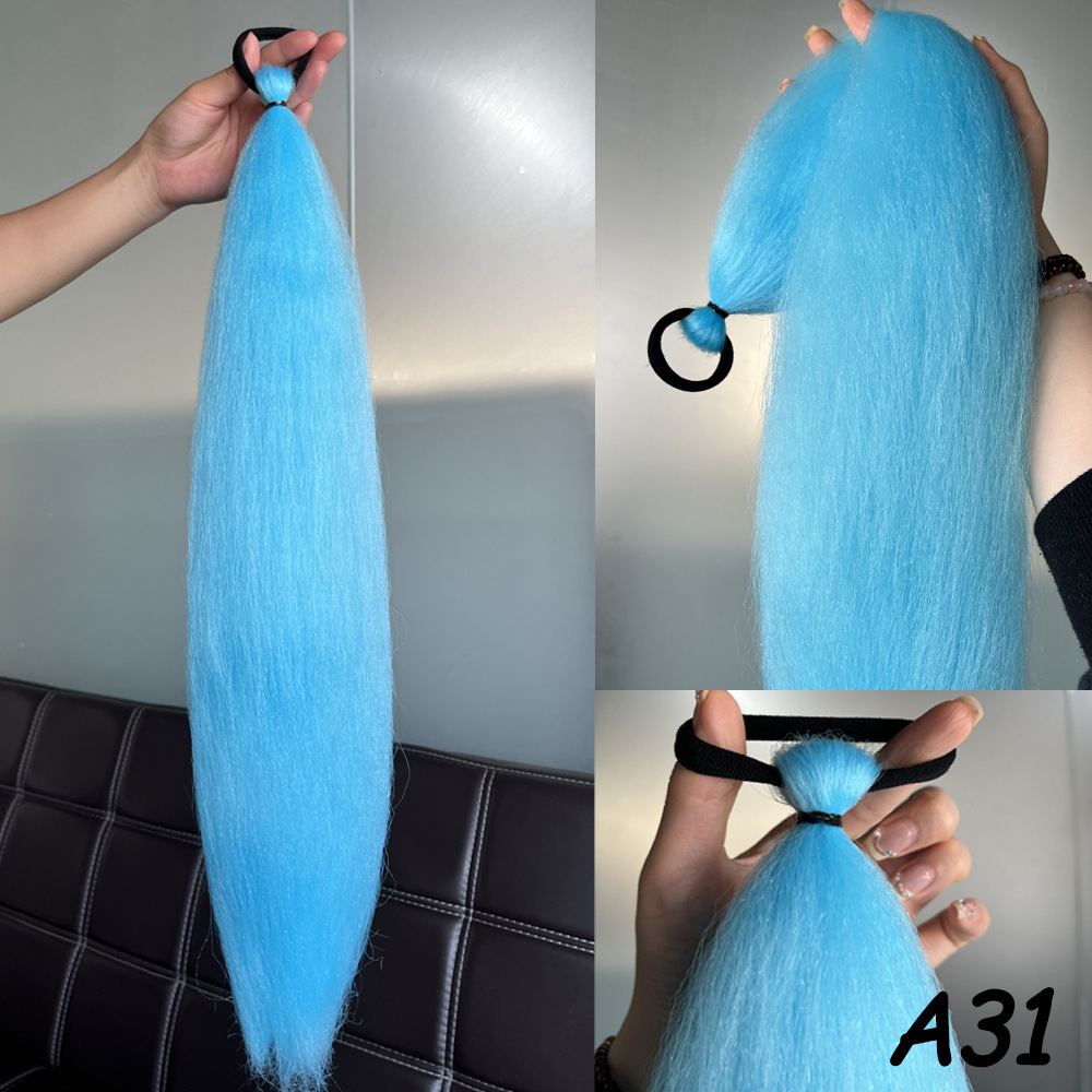 2 piezas de niños niñas pelucas elásticas pelucas de cola de caballo boxeo trenzas de cuerda elástica colorida trenzas de cola de caballo trenzas