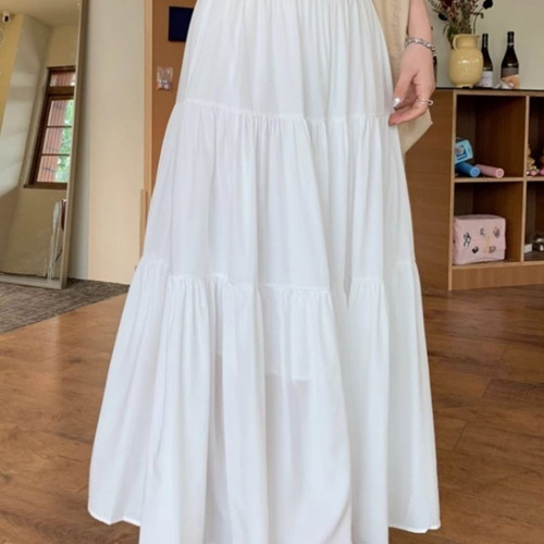 Pink Skirt for Women to Slim Down, Summer High-Waisted Medium-Length with Small Font, Loose Umbrella Skirt, Bouncy Skirt, Cupcake Skirt