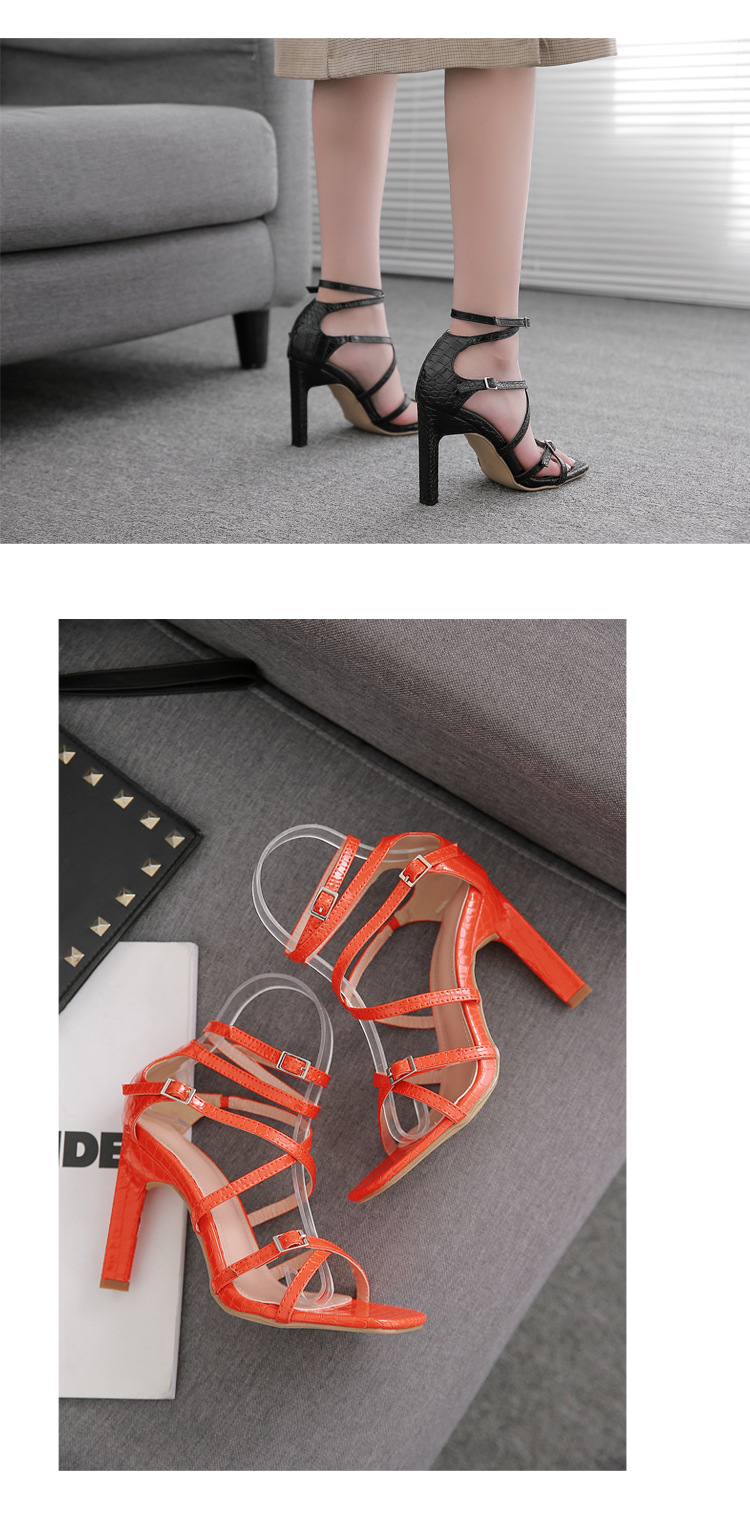  square toe cross strap high-heeled sandals nihaostyles wholesale clothing NSSO82153