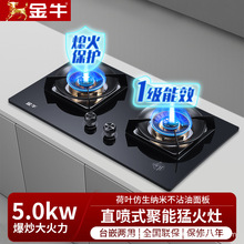 金牛燃气灶家用双灶定时天然气灶台嵌两用双眼直喷猛火煤气灶批发