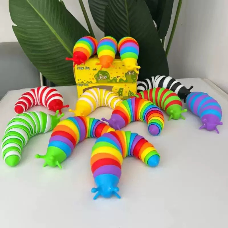 Explosiones transfronterizas simulación descomprimida arco iris sonriente nariz oruga peristáltica puzzles pequeños juguetes para niños animales mayoristas