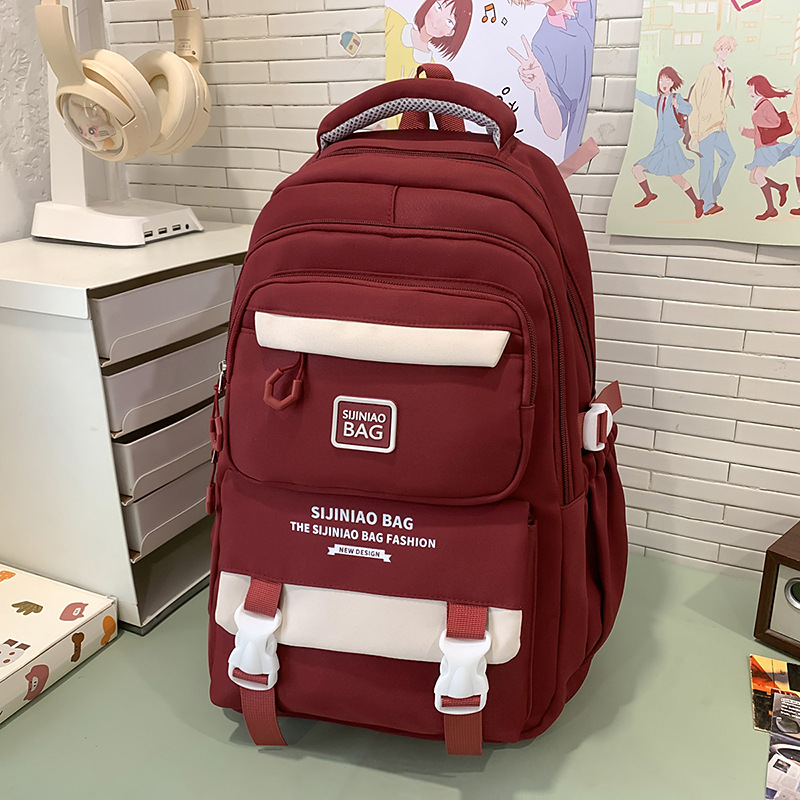 Mochila escolar de nuevo estilo para mujer, mochila para estudiantes de secundaria de alto valor, mochila de varios compartimentos para estudiantes de primaria y secundaria de alta calidad