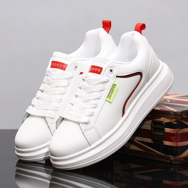 Новый Маккуин Маленькие белые туфли Мужские туфли Осенние кожаные кексы с толстым дном