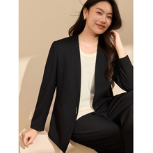 【极简风正肩西装】纤莉秀大码女装气质通勤外套胖mm2025秋装新款