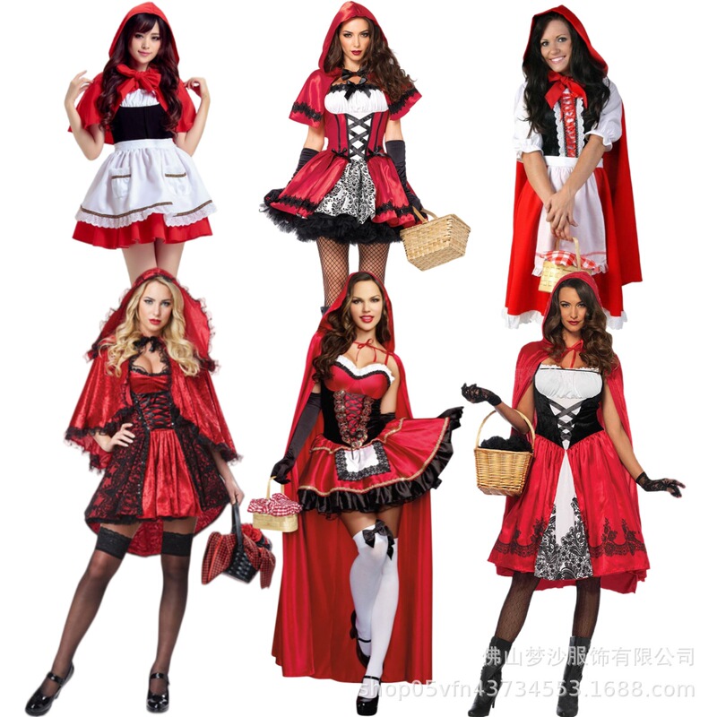 New Little Red Riding Hood Costume, Castle Queen Outfit, Halloween Cosplay, Uniform Adult Role-Playing Costume