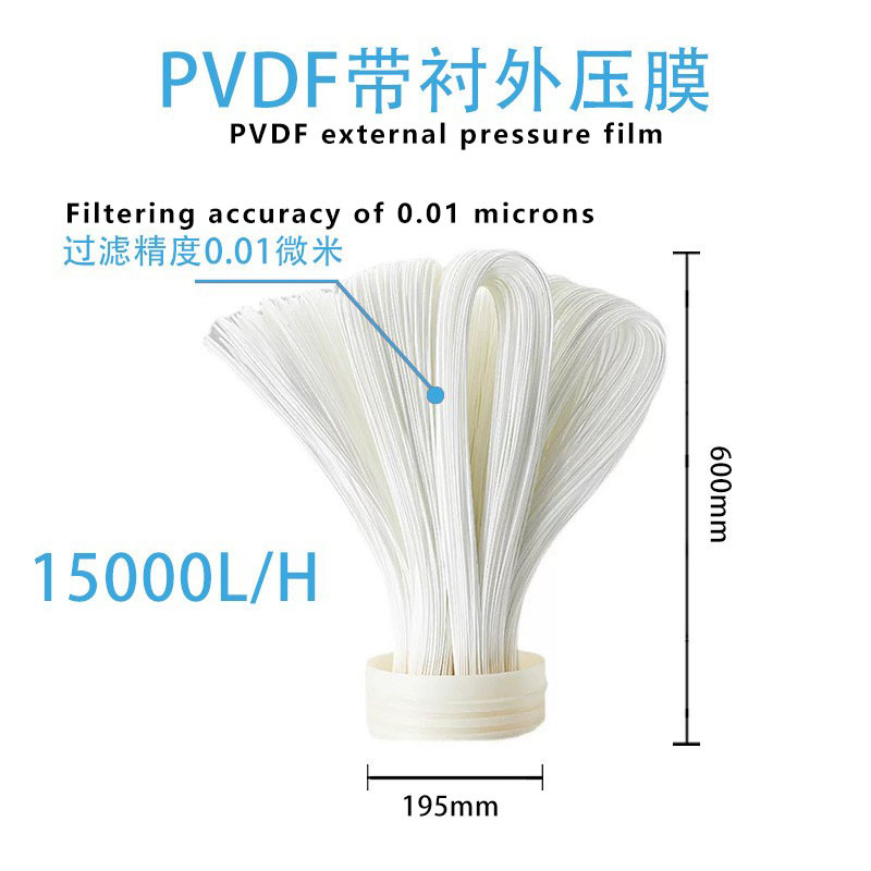 15000L versión mejorada (película reforzada PVDF) elemento filtrante horizontal