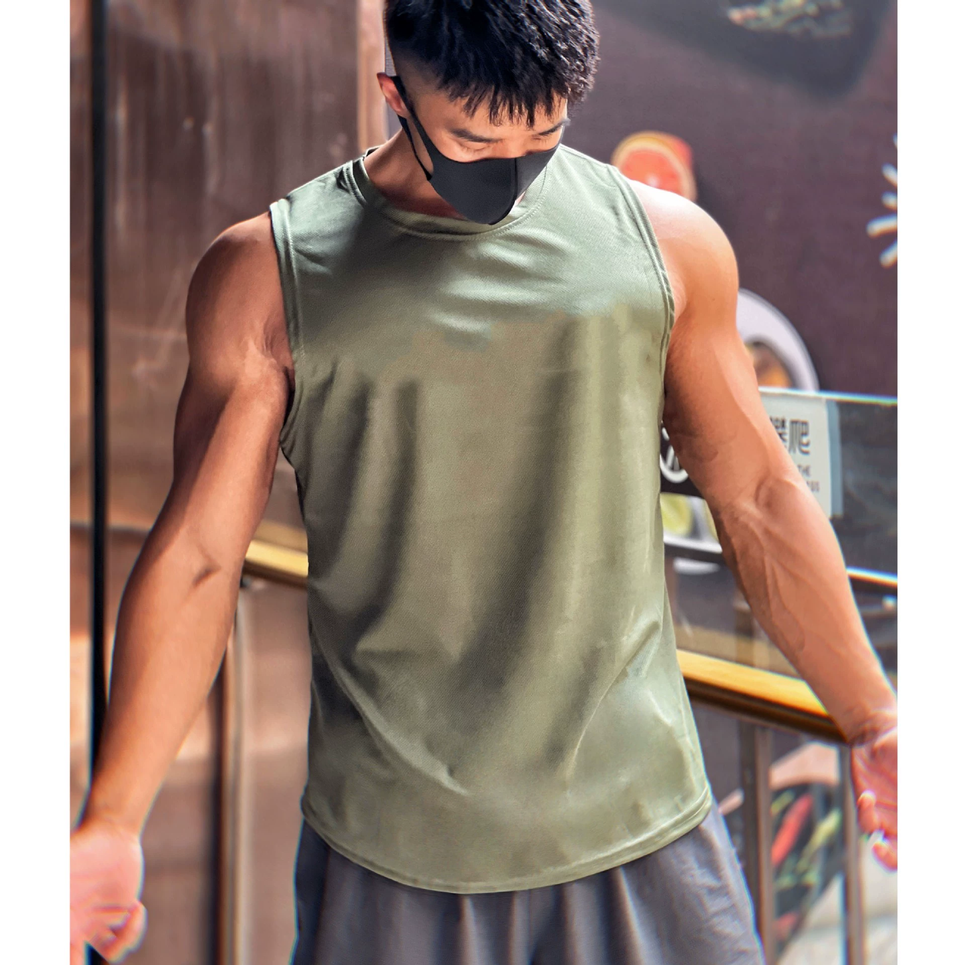 Tide, quick dry basketball vest for gym for training, breathable sports T-shirt sleevless