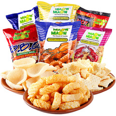 Malaysia Imported MiaowMiaow Delicate Squid Shrimp Flavor BBQ Flavor Crispy Snack Puff Wholesale 60g