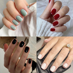 Nail stickers, short wearing nail tips, solid color fake nails, minimalist nail art, high-quality nail stickers for wholesale.