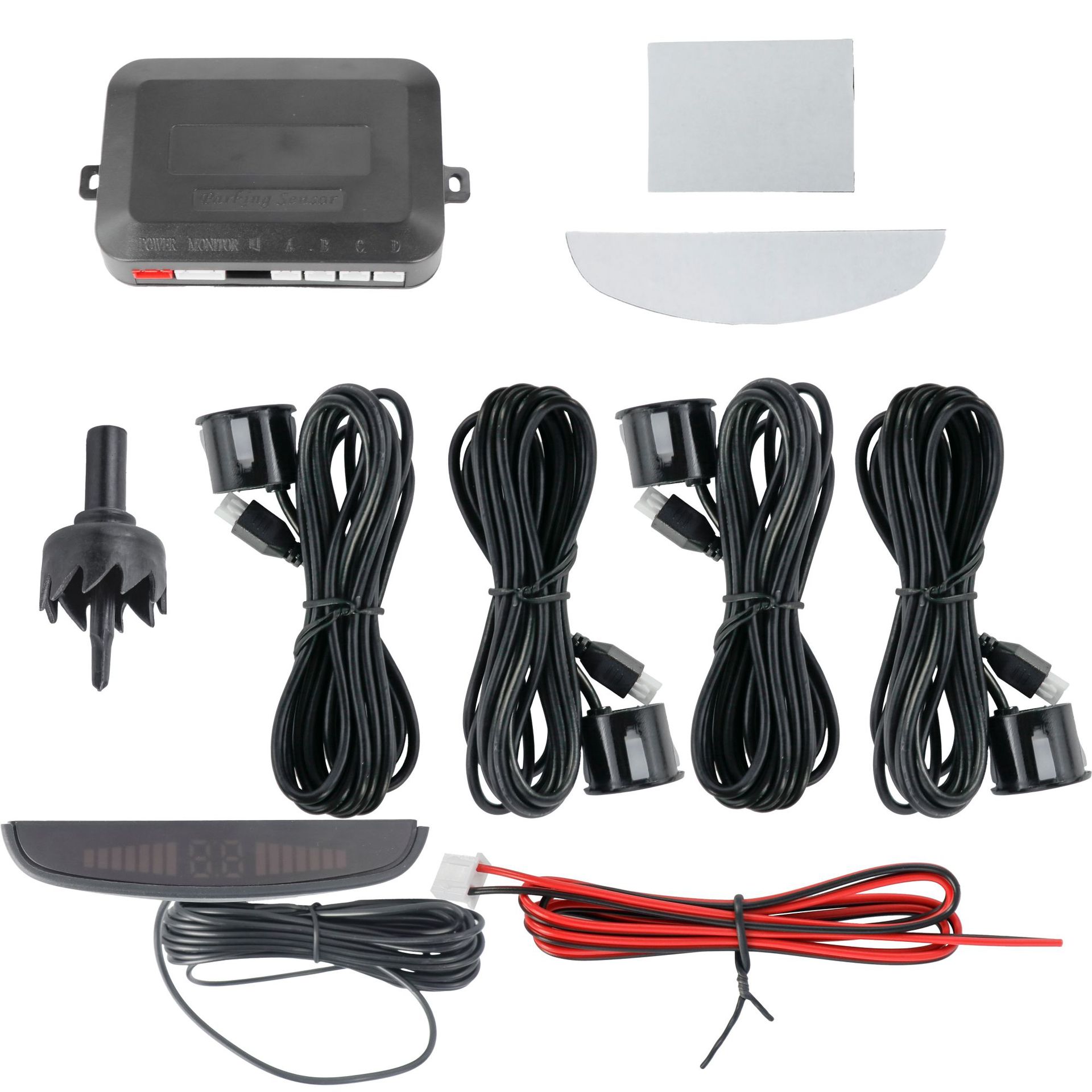 4-Sensor Popular Universal Car Parking Radar with Crescent-Shaped Design, Voice and Beep Alert, Complete Set