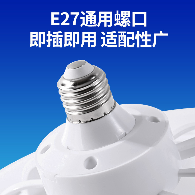 Nuevo ventilador de luz con atenuación de tres colores, tornillo e27, ventilador de ahorro de energía, luz para el hogar, sala de estar, dormitorio, ventilador con control remoto, bombilla
