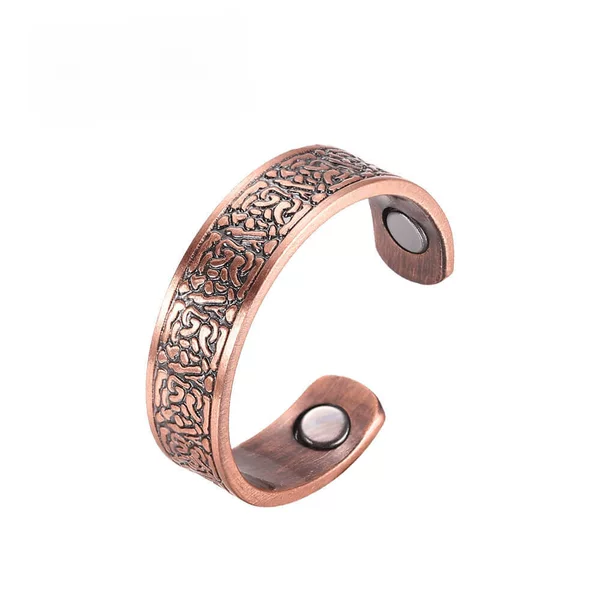 Spot Wholesale Red Copper Ring Retro Open Magnetic Adjustable Red Copper Ring Men's Pure Copper Ring Ring
