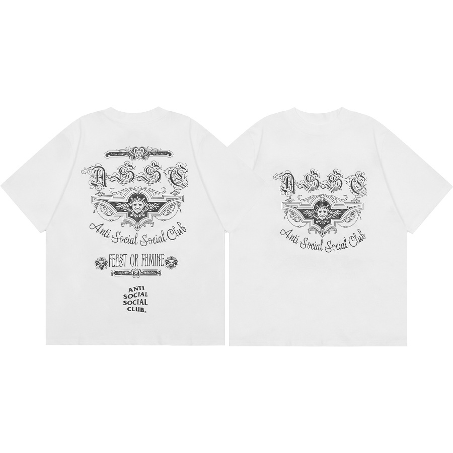 Diferencia de moneda del mercado ASSC CLUB fujiwaro Lightning serie impresa camiseta suelta de manga corta para hombres y mujeres