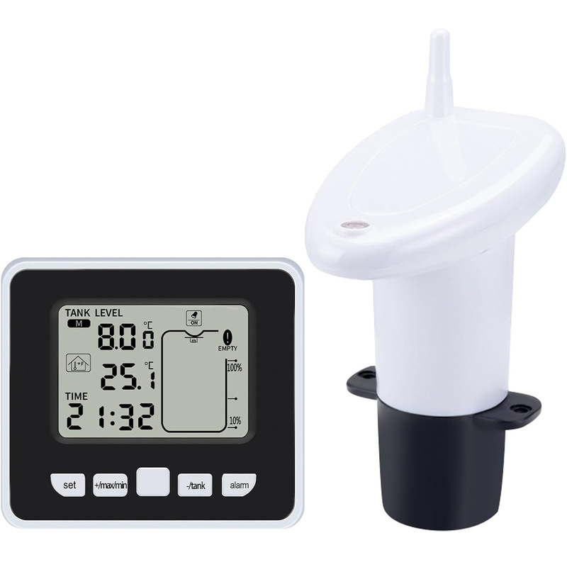 Multifunctional Large Screen Ultrasonic Water Tank Level Meter Water Level Gauge with Indoor Thermometer Digital Electronic Clock Multifunctional Large Screen Ultrasonic Water Tank Level Meter Water Level Gauge with Indoor Thermometer Digital Electronic Clock