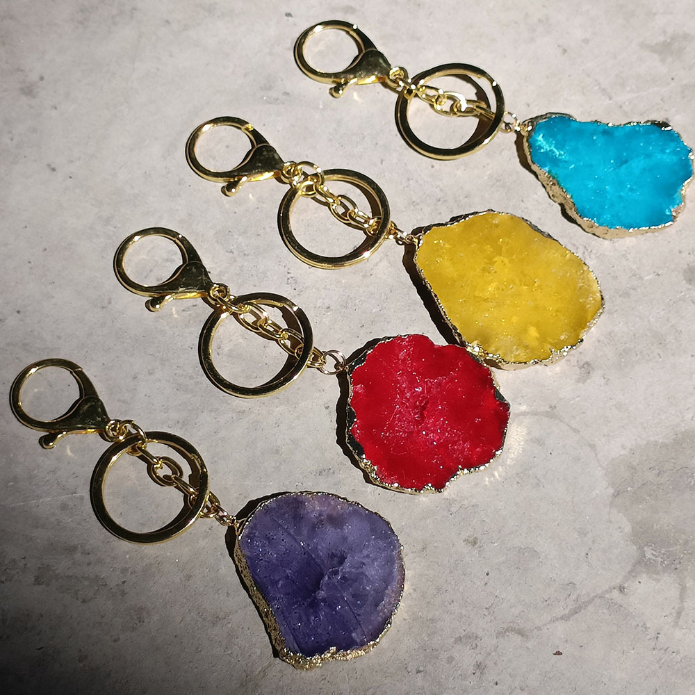Simple Style Irregular Crystal Agate Polishing Keychain display picture 8