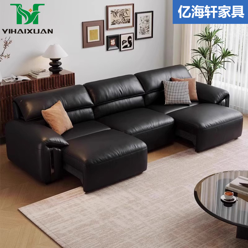 Italiano minimalista cero contra la pared sofá eléctrico de cuero plegable multifuncional de doble uso de orejas de elefante sofá cama