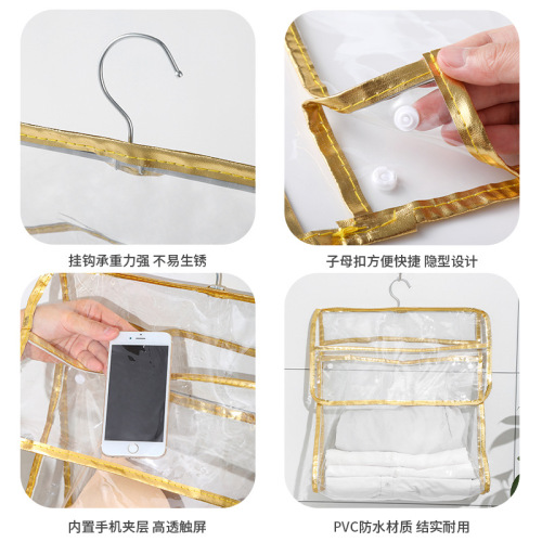 Home Bathroom Transparent Visible Wall-Mounted Storage Bag for Towels and Clothes Waterproof Large Capacity Hanging Organizer