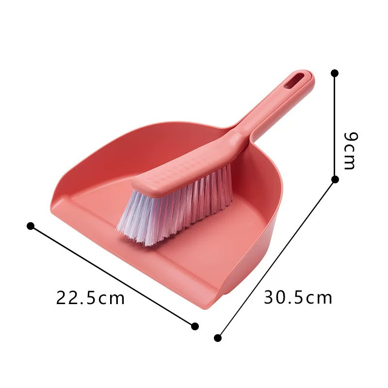 Hygienic pool, brush, dustpan, red set