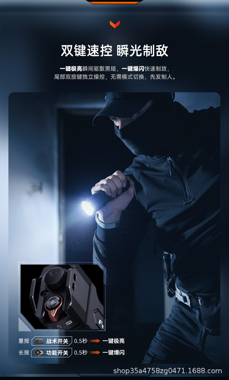 Fenix TK35R: High-intensity, ultra-bright, long-range purple light flashlight for identification purposes, featuring powerful illumination and ultra-long battery life