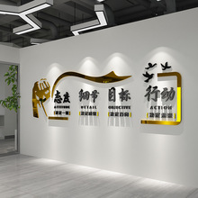 公司企業文化辦公室牆面裝飾背景牆勵志標語3d立體貼紙形象牆