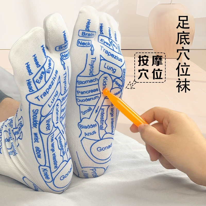 Трансграничный английский массаж ног массаж здоровья 100 акупунктурных носков массаж ног меридиан треугольная акупунктурная ручка