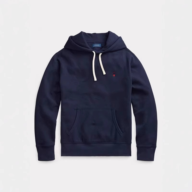 Cotton Ralph Lauren Little Horse Embroidered Pullover Polo Sweatshirt Casual Sports Jacket Hoodie Cross-Border Couple Style Men's