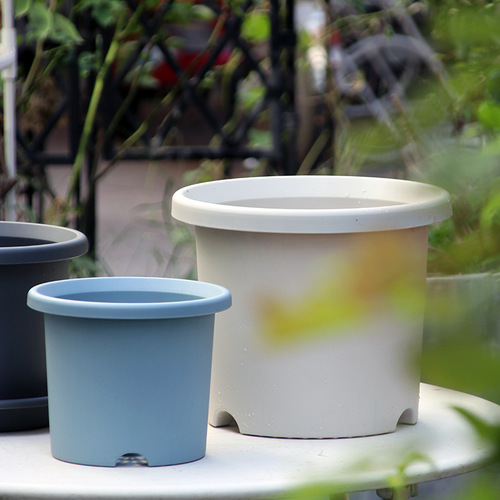 Nordic indoor and outdoor large flower pots thickened straight breathable gallon pot rose green mountain pot large plastic flower pot wholesale