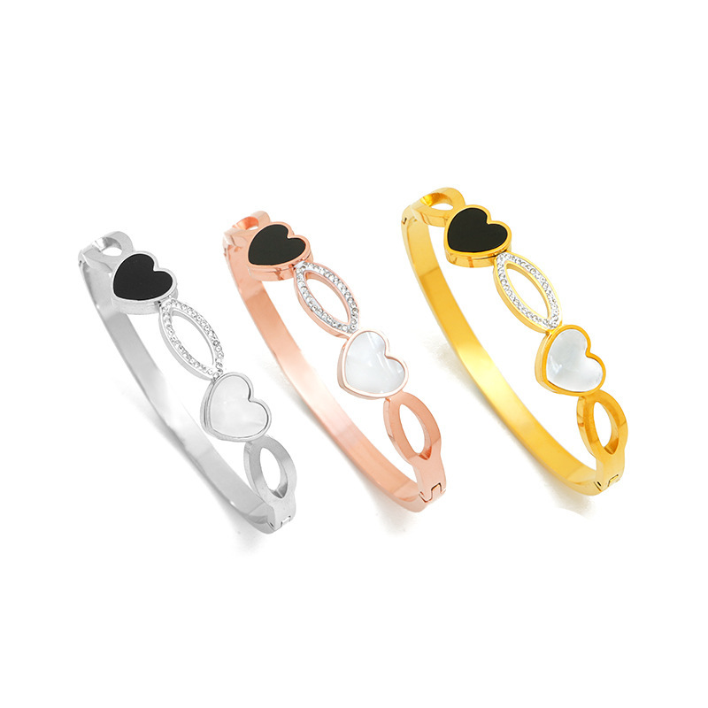 Versión Coreana de oro Amor titanio acero pulsera no se desvanecen ins viento frío nicho diseño moda pulsera alta