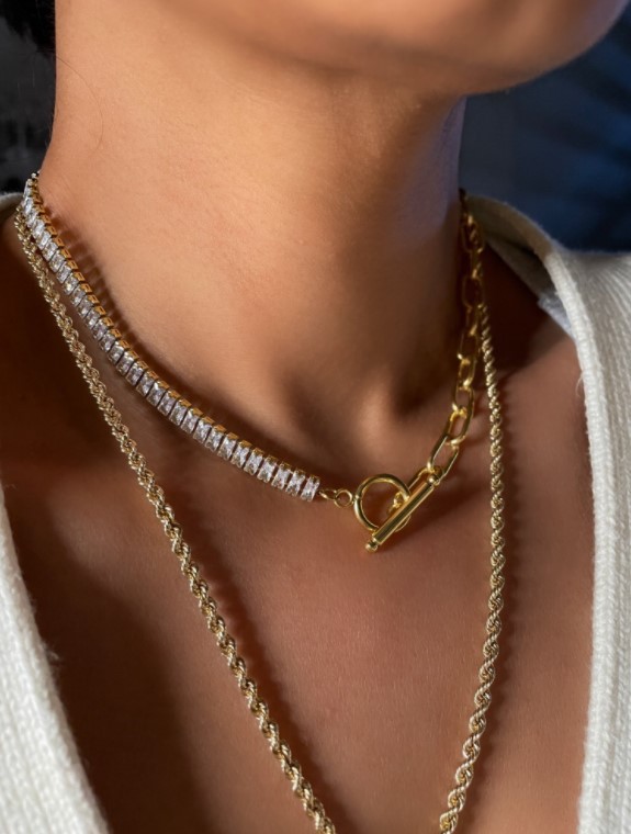 Necklace Classification Wholesale Jewelry Fashion Square 201 Stainless Steel Zircon Patchwork Inlay Stainless Steel Necklaces