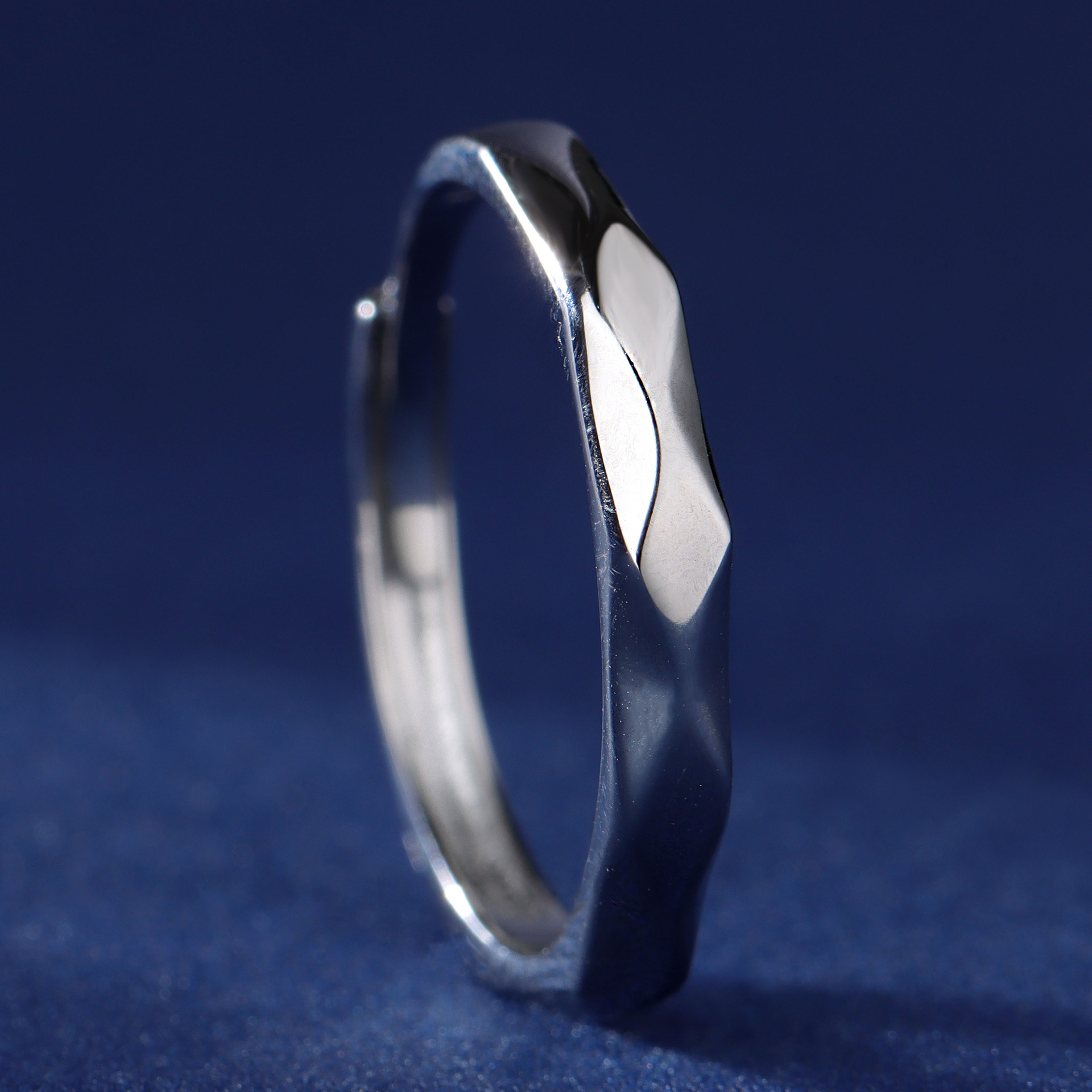 Ig-stil Einfacher Stil Rhombus Sterling Silber Überzug Inlay Zirkon Offener Ring display picture 5