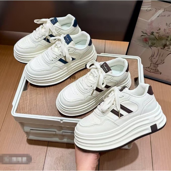 厚底小白鞋女款2025年秋季新款小个子增高百搭运动松糕鞋休闲板鞋|undefined