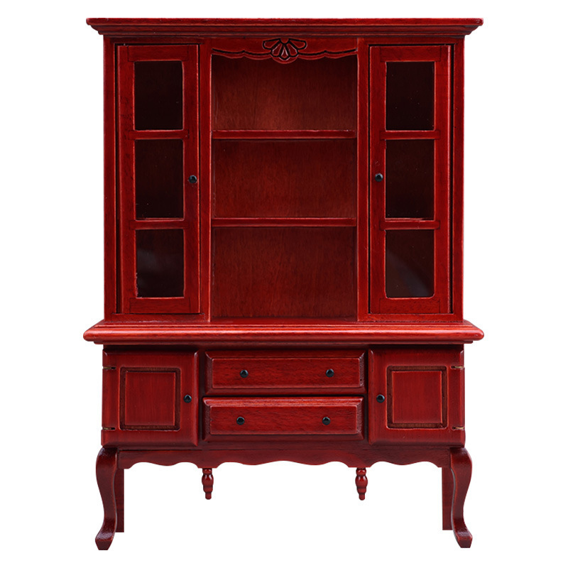 1:12娃娃屋dollhouse迷你家具模型木质微缩工艺品欧式复古柜子|undefined