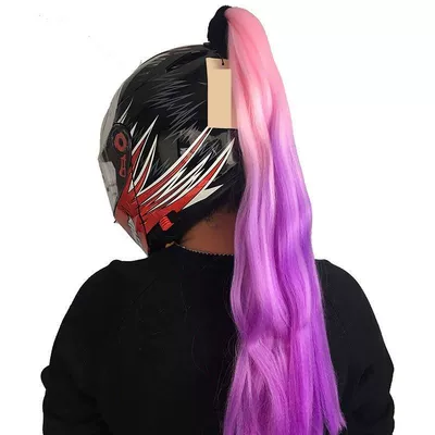 Decoration Wig, Motosiklet dəbilqələri - pink-purple-gradient-color