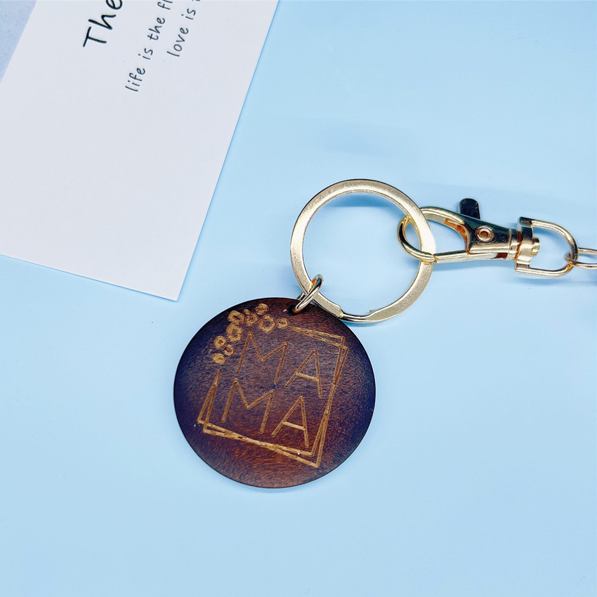 15g Weight Keychain Classification 1 Piece Quantity Daily Occasion PU, Wood Material Mother'S Day Festival MAMA, Letter Pattern Women's Gender Tassel Design Romantic Style Romantic MAMA Letter PU Wood Tassel Mother'S Day Women's Keychain 7