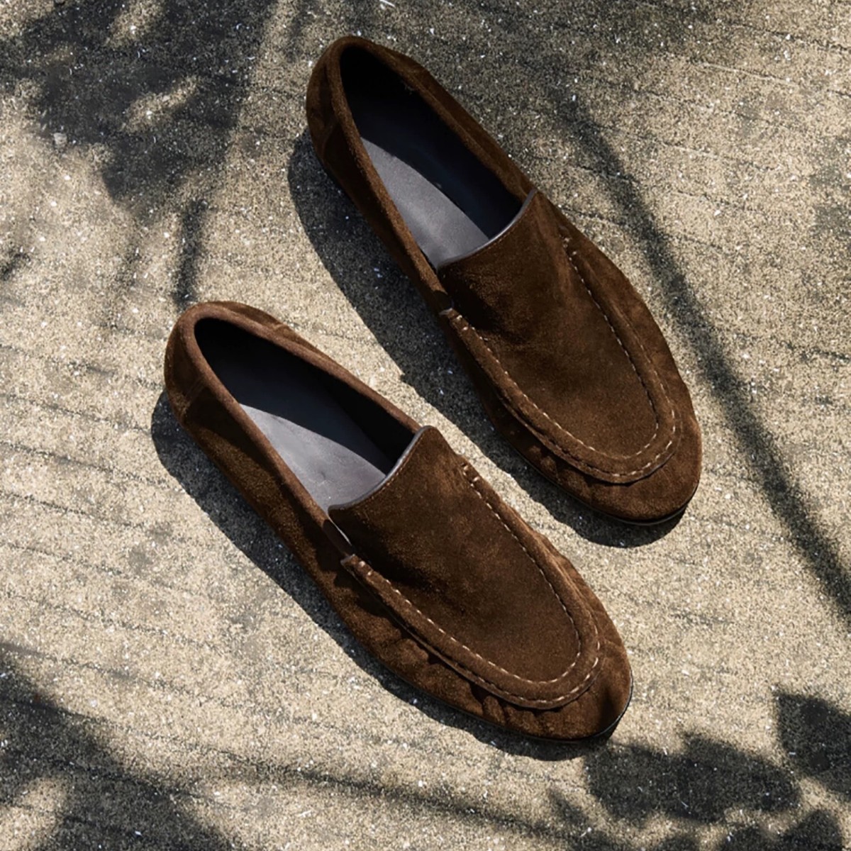 羊皮版~复古英伦风圆头粗跟一脚蹬乐福鞋女2025年新款小皮鞋单鞋