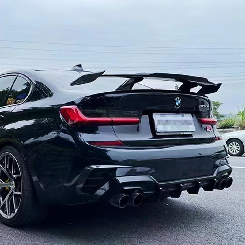 Factory car modification general-purpose tail non-perforated MP big tail fixed wing carbon pattern GT tail spoiler